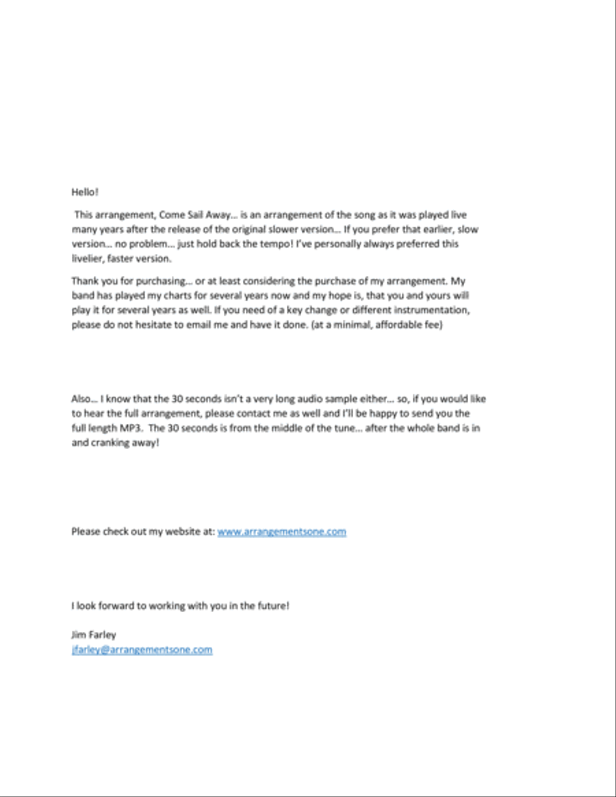 Come Sail Away Voice scores gallery preview page 2