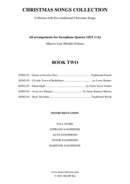 Christmas Song Collection (for Saxophone Quartet SET 1) - BOOK TWO image number null