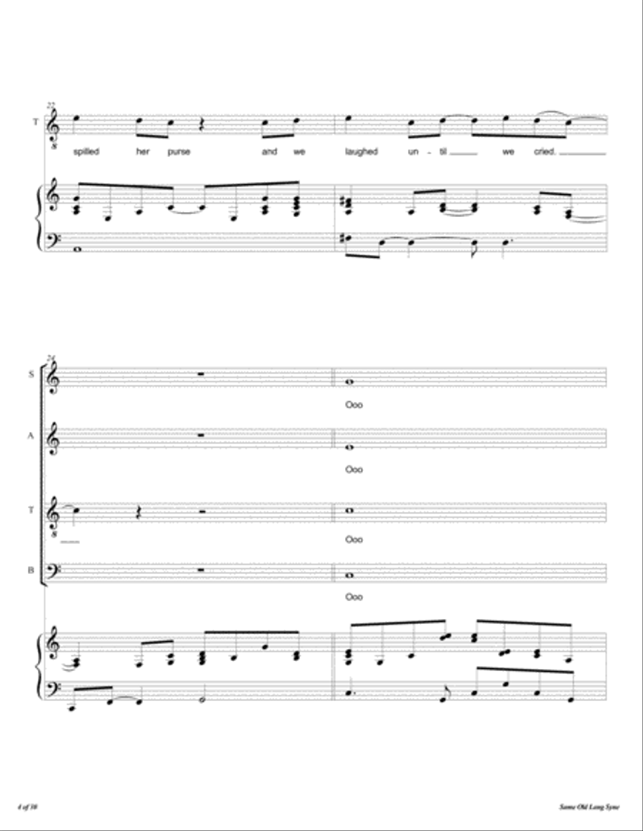 Same Old Lang Syne 4-Part scores gallery preview page 5
