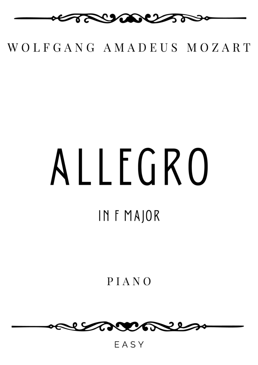 Mozart - Allegro in F Major K 1c - Easy image number null