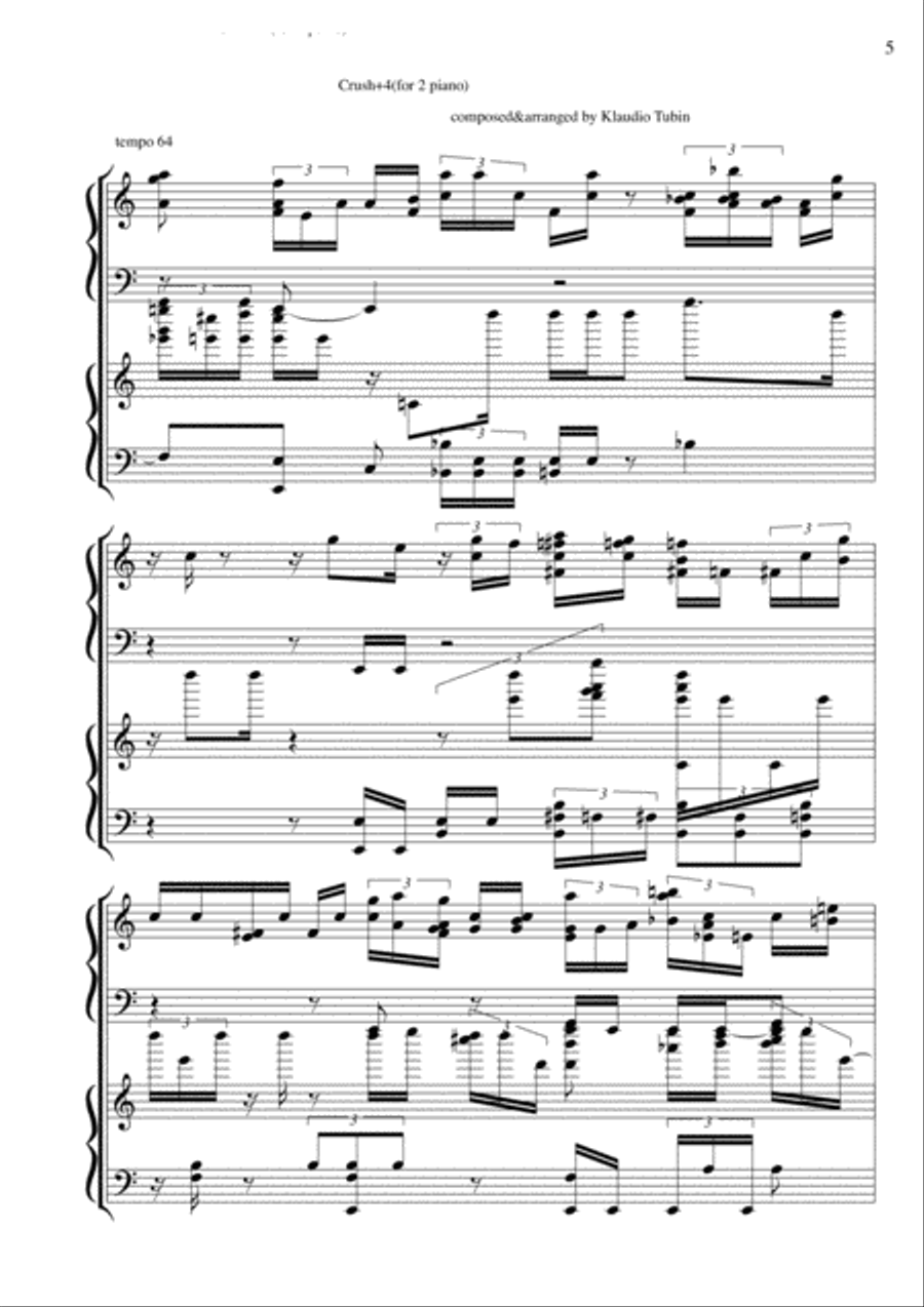 Crush+4(for 2 piano) Piano Method scores gallery preview page 6