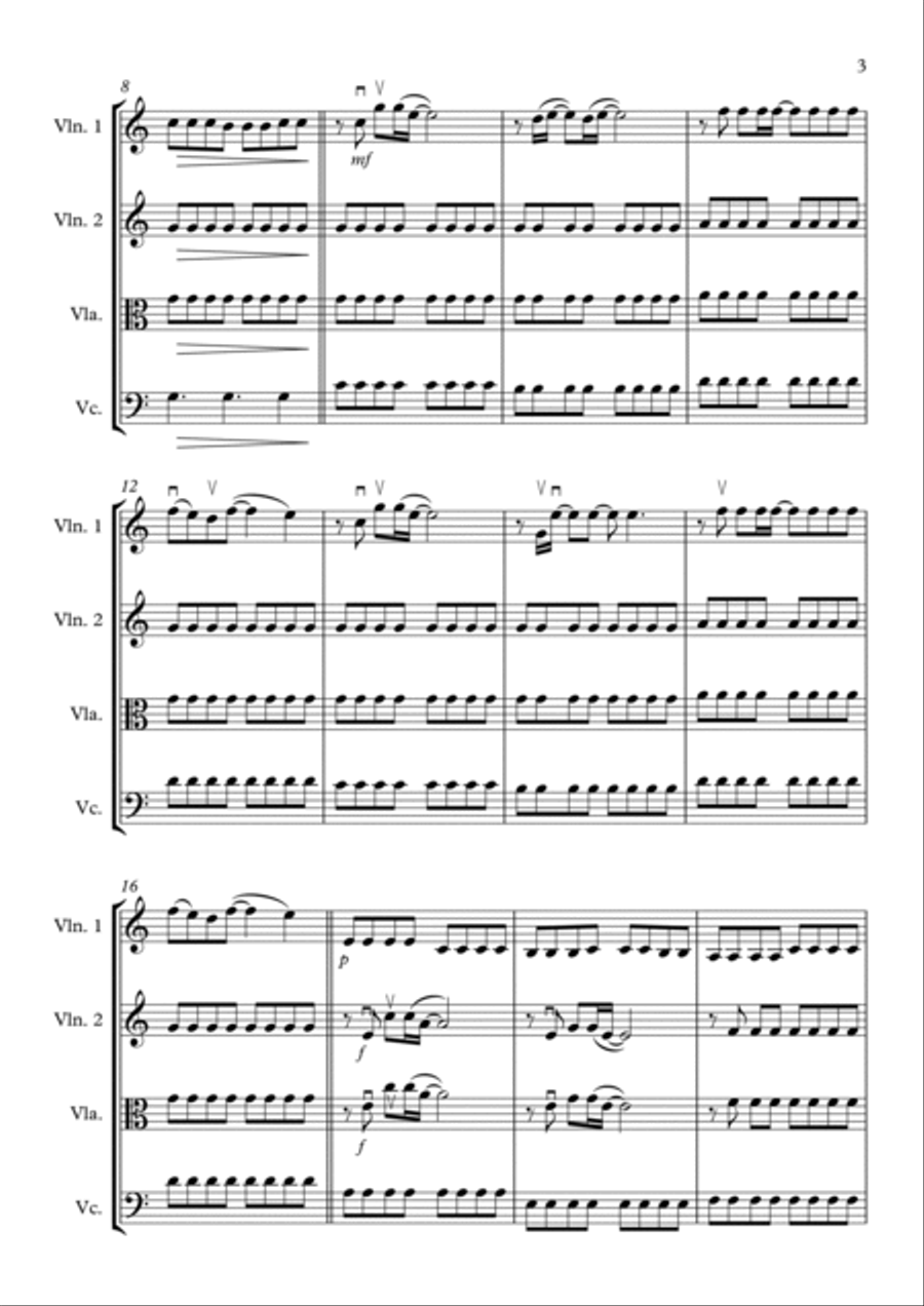 Somewhere Only We Know String Trio scores gallery preview page 3