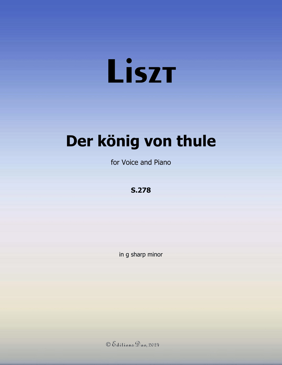 Der konig von thule, by Liszt, S.278, in g sharp minor Voice scores gallery preview page 1