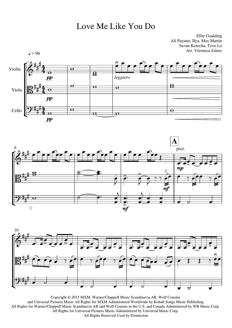 Love Me Like You Do String Trio scores gallery preview page 2