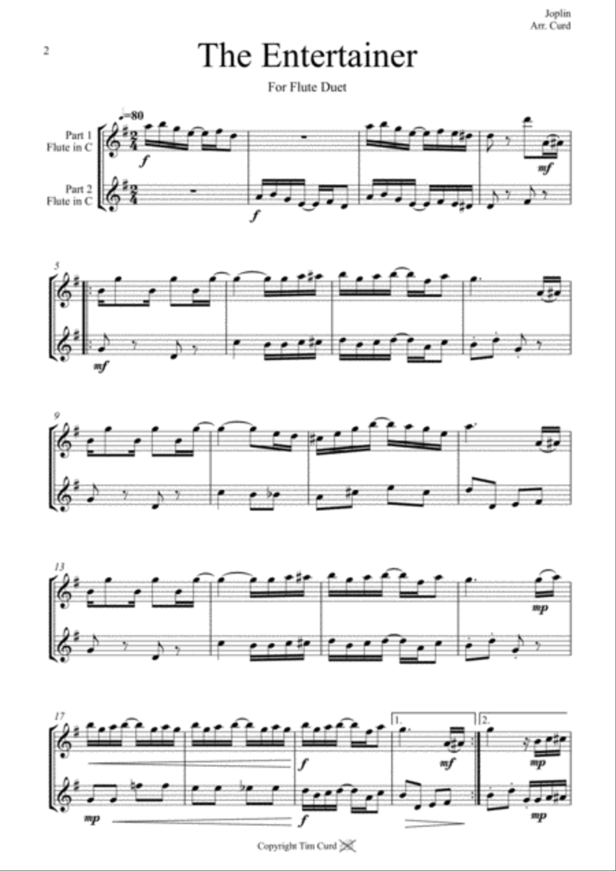 The Entertainer. Flute Duet Flute Duet scores gallery preview page 2