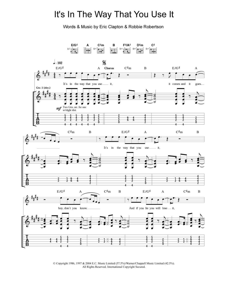 It's In The Way That You Use It Acoustic Guitar scores gallery preview page 1