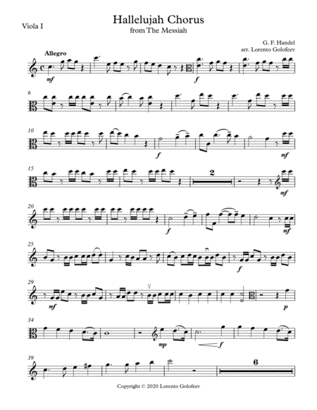 Hallelujah Chorus for 5 violas image number null