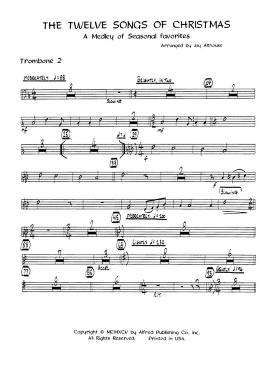 The Twelve Songs of Christmas: 2nd Trombone
