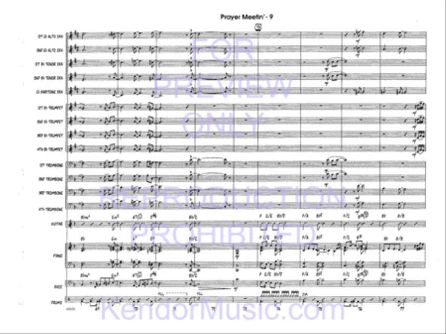 Prayer Meetin' (Full Score) Jazz Ensemble scores gallery preview page 11