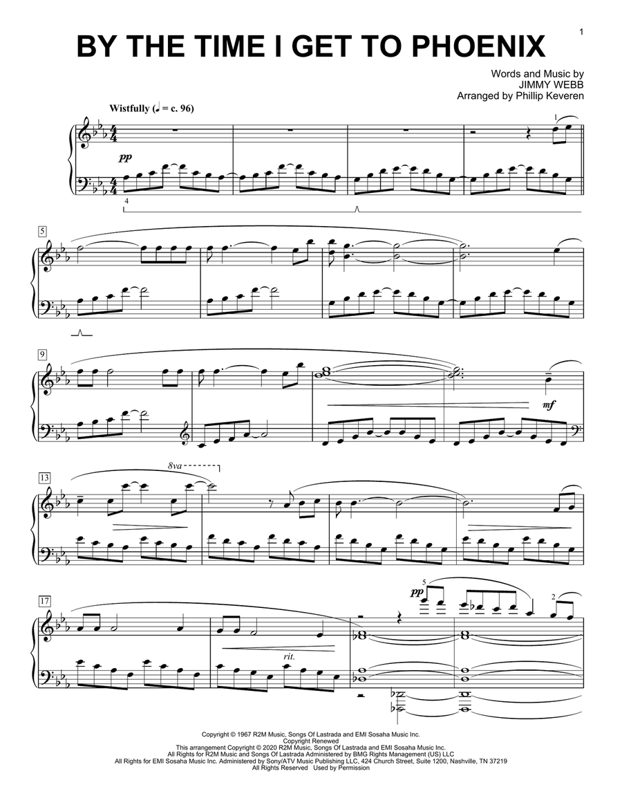 By The Time I Get To Phoenix [Classical version] (arr. Phillip Keveren) Piano Solo scores gallery preview page 1