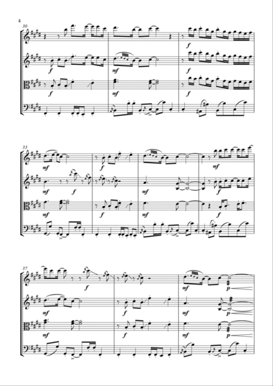 Cosmic Girl String Quartet scores gallery preview page 4