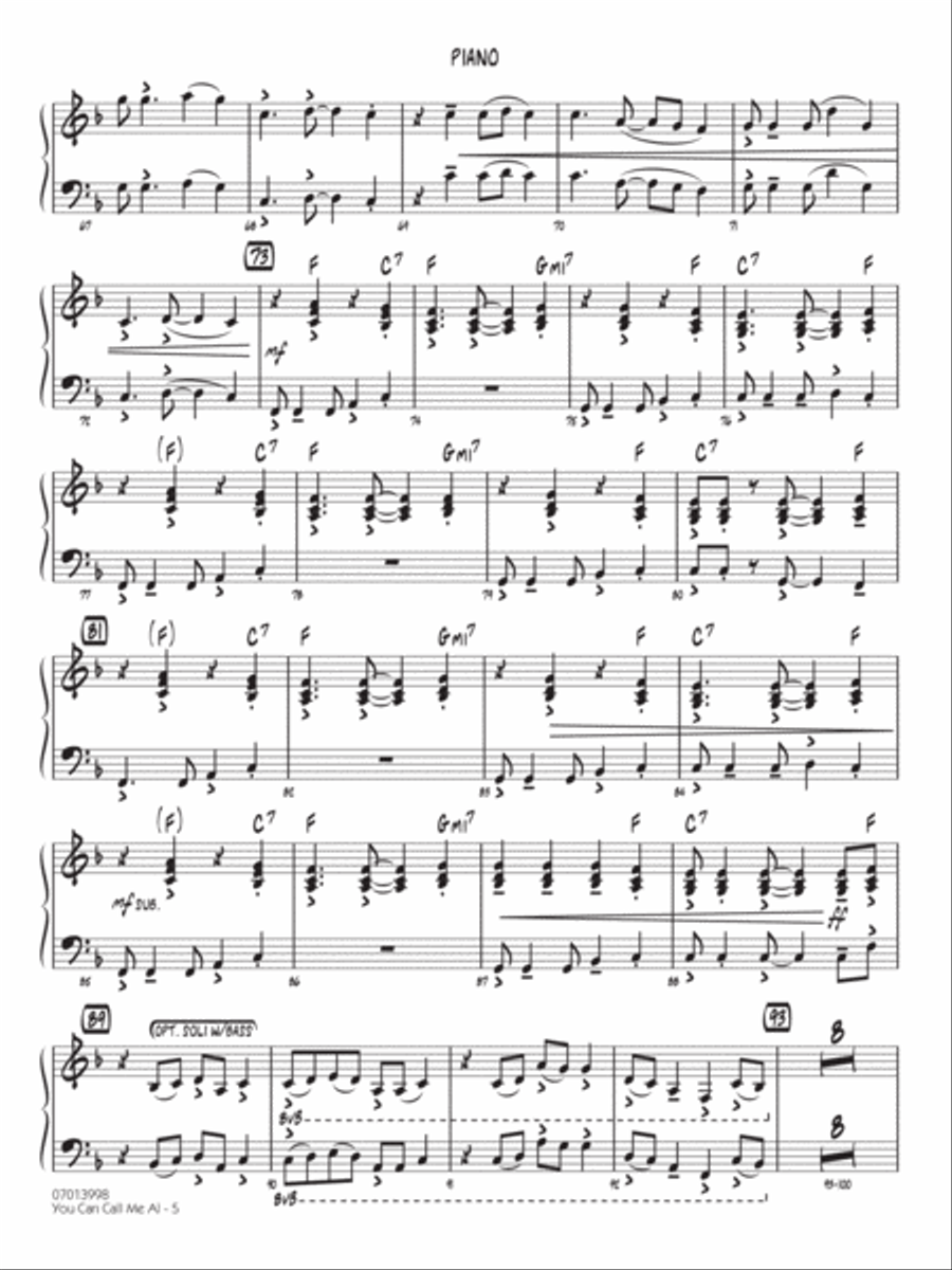 You Can Call Me Al (arr. Michele Fernández) - Piano Jazz Ensemble scores gallery preview page 4