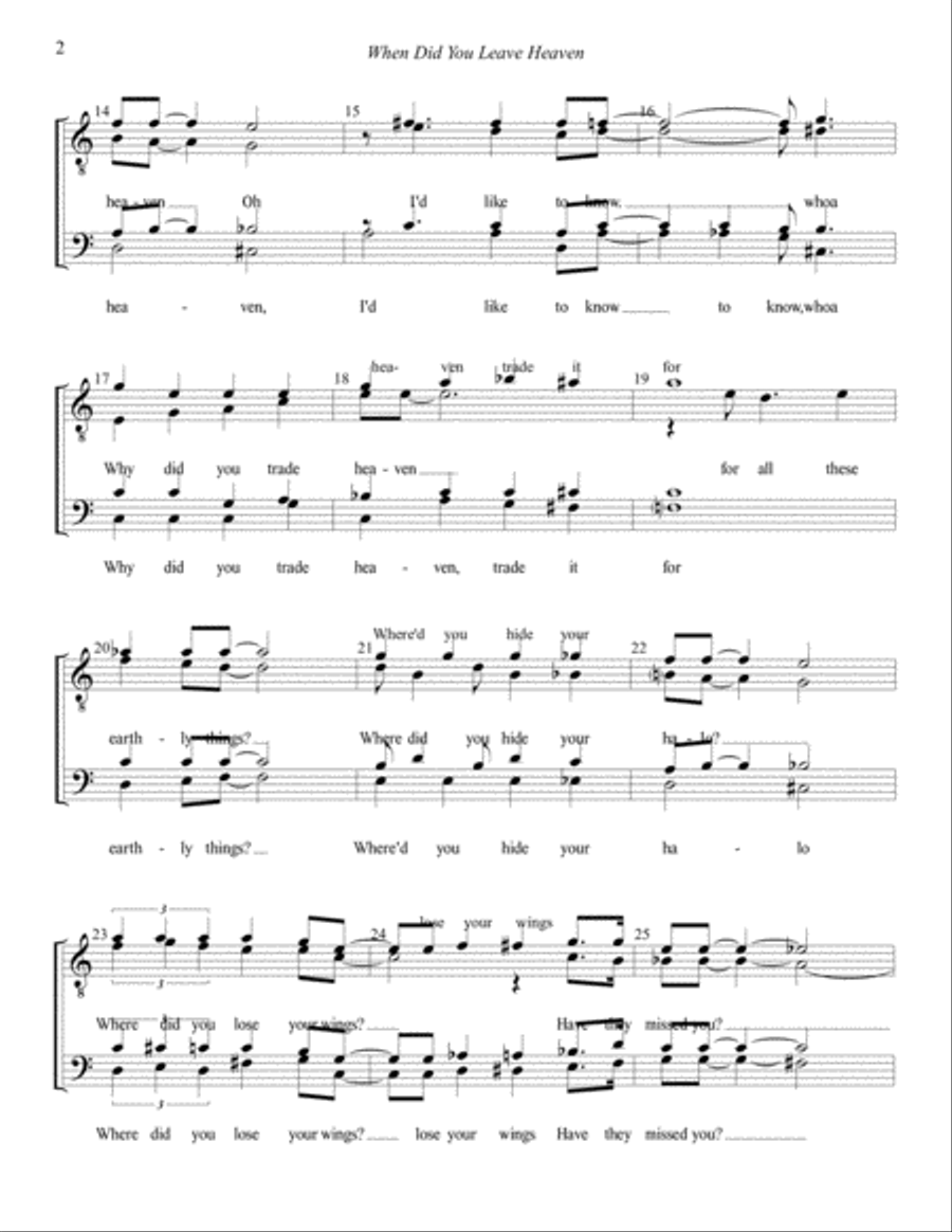 When Did You Leave Heaven TTBB scores gallery preview page 2