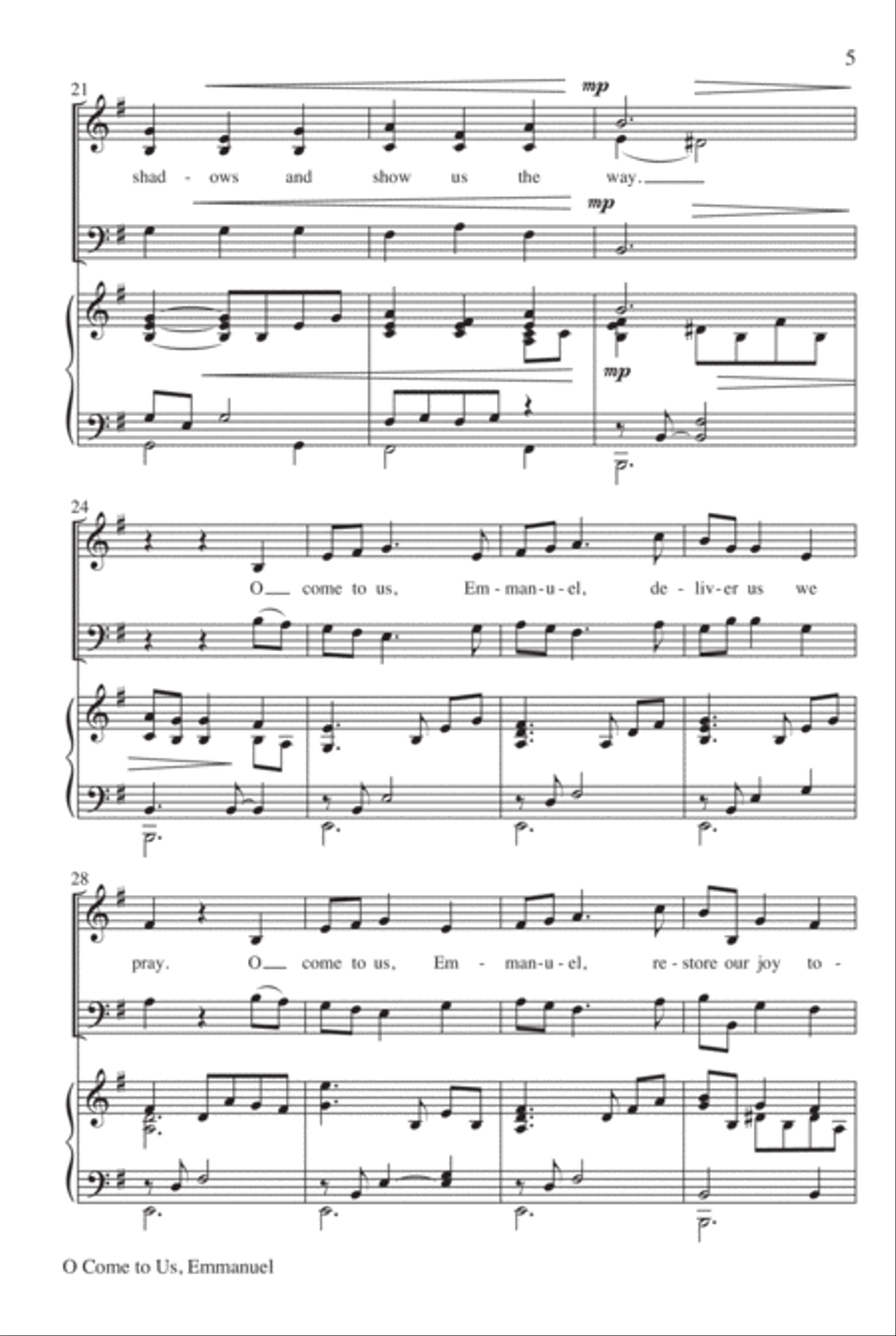 O Come to Us, Emmanuel 3-Part scores gallery preview page 6