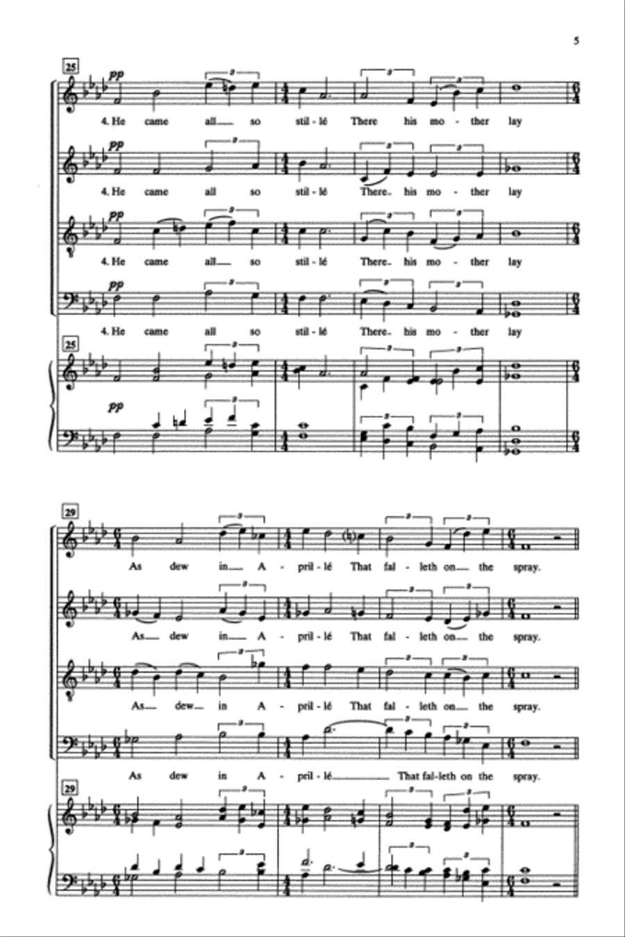 I Sing of a Maiden 4-Part scores gallery preview page 4