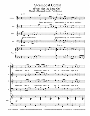Steamboat Comin' - SATB/Piano - from the Bi-Centennial Musical "Get the Lead Out!"