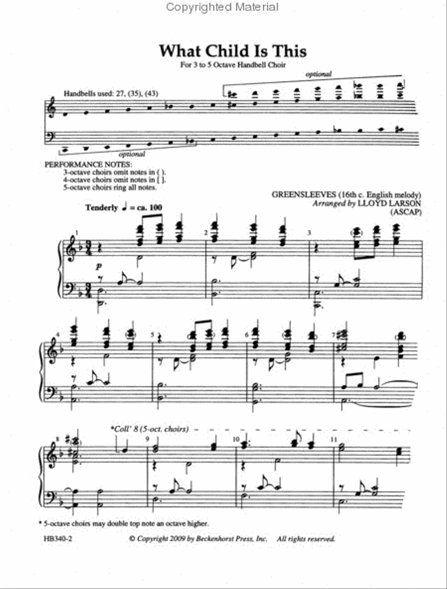 What Child Is This - Larson 5-Octaves scores gallery preview page 2
