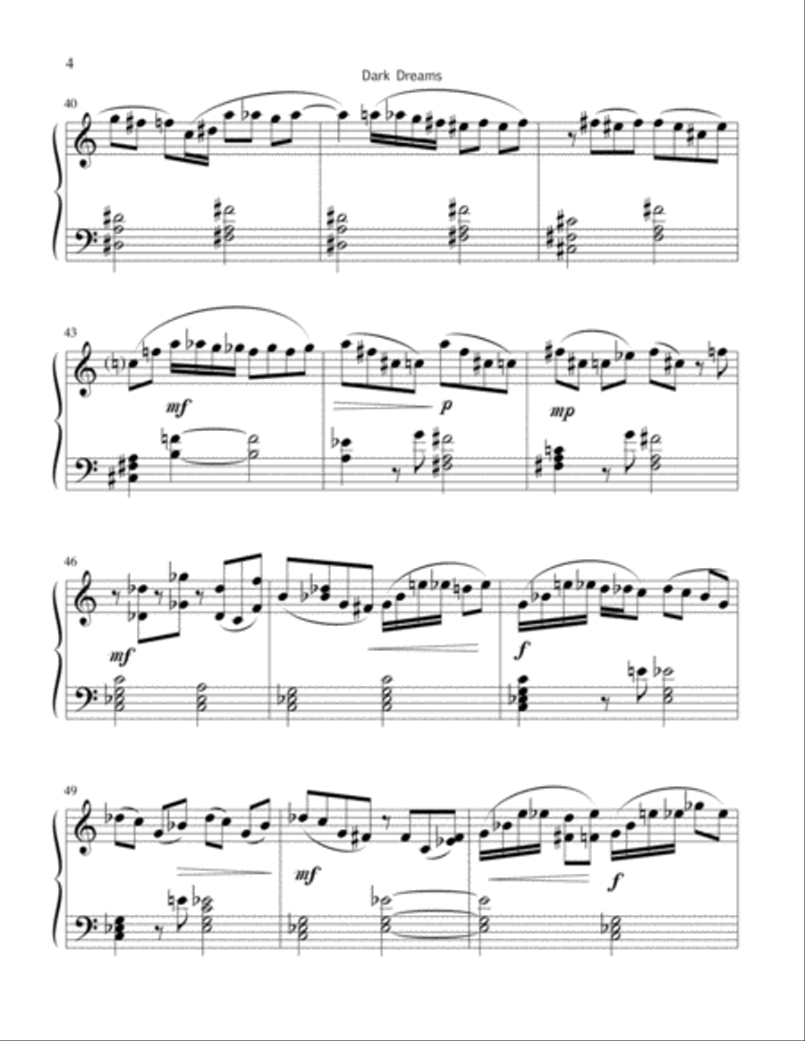 Dark Dreams – for piano Piano Solo scores gallery preview page 5