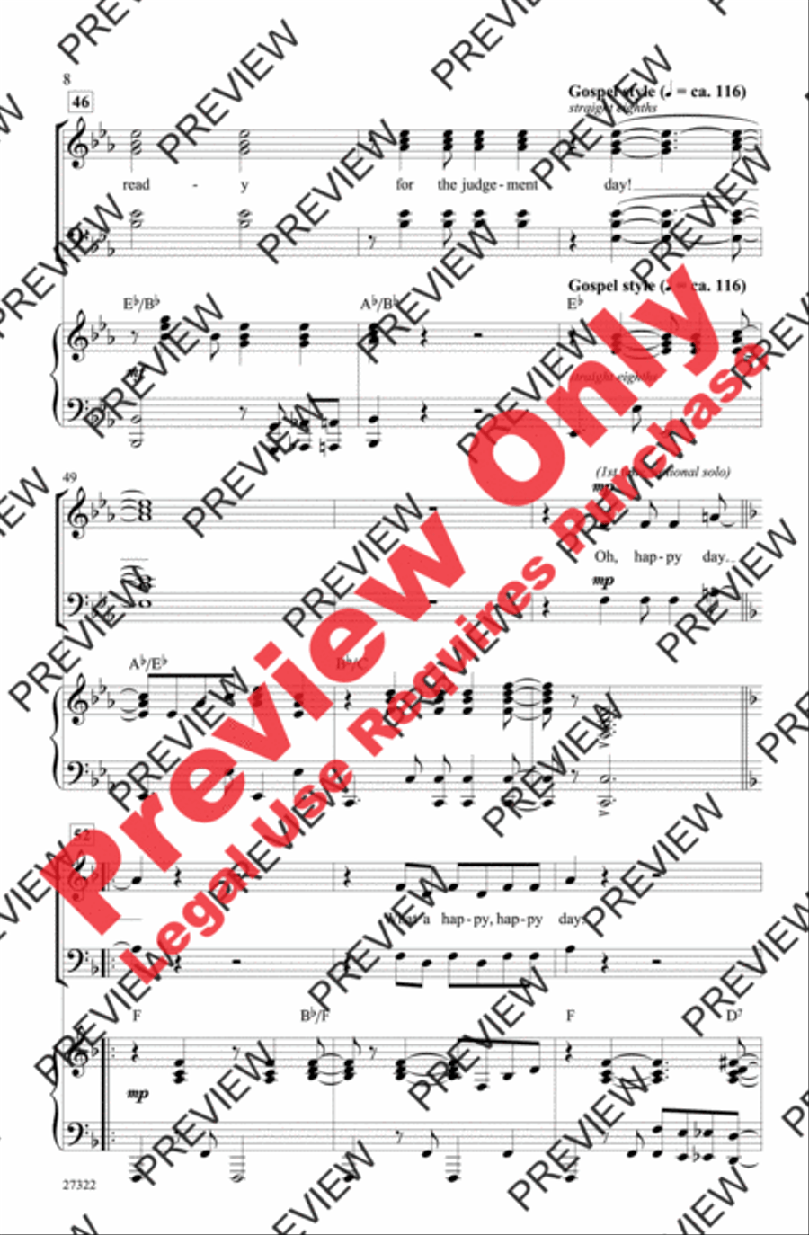 Hallelujah, Get Happy! (A Medley) 4-Part scores gallery preview page 8