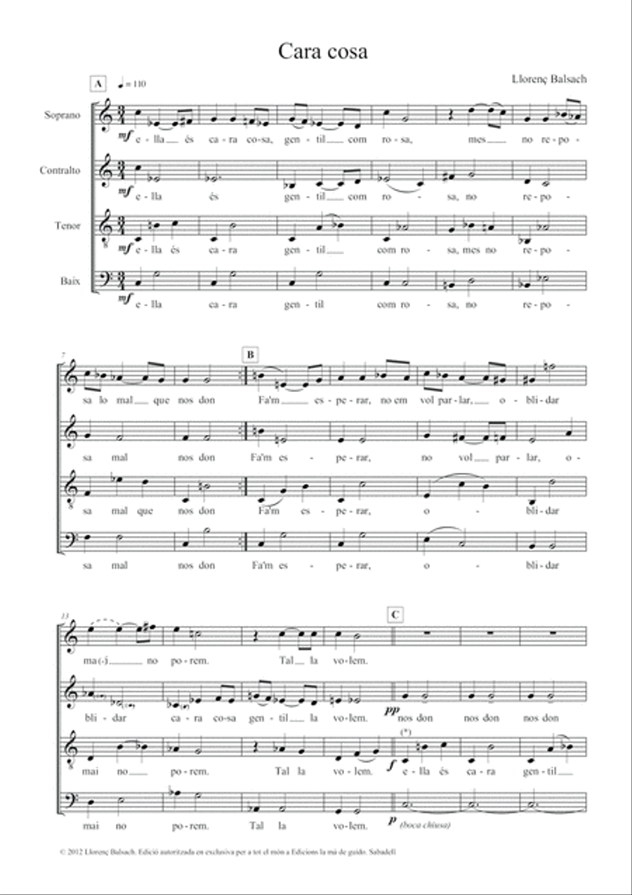 Cara cosa. Olis d'olimpia 4-Part scores gallery preview page 5