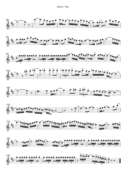 Bolero-Maurice Ravel-Saxophone Quintet & Drum-Score,6 parts SAATB & Drums image number null