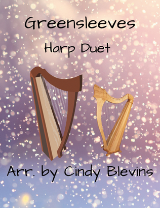 Book cover for Greensleeves, for Harp Duet
