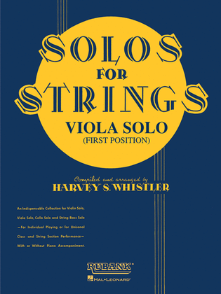 Book cover for Solos For Strings - Viola Solo (First Position)
