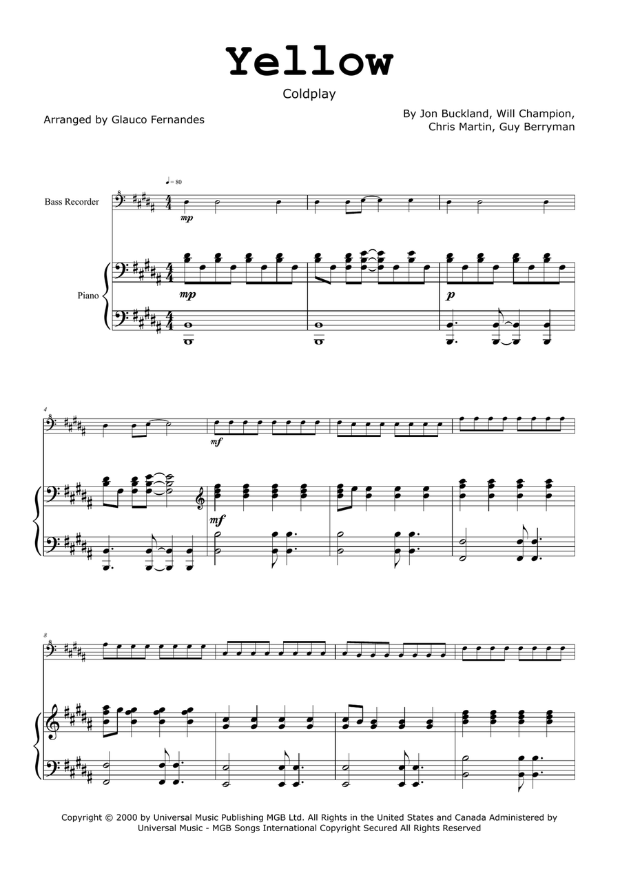 Yellow Chamber Music scores gallery preview page 1