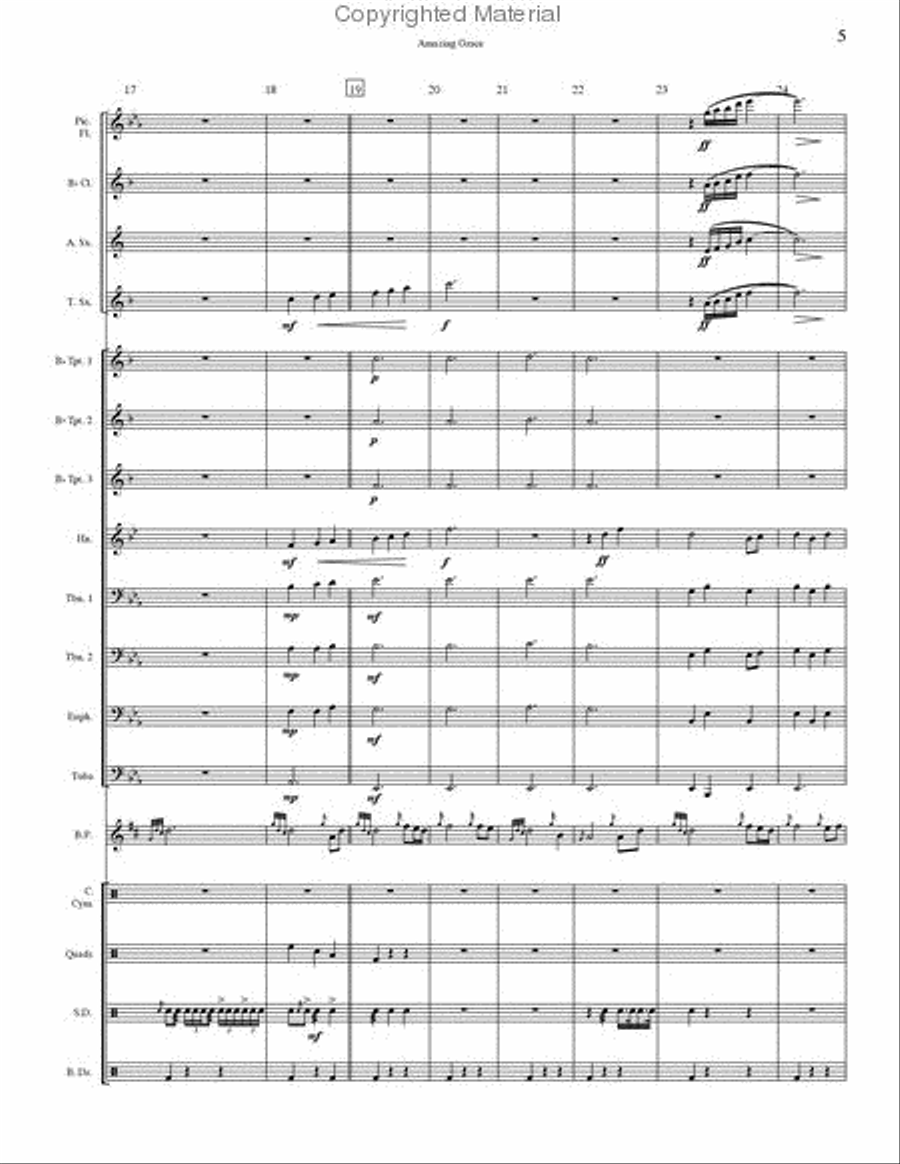 Amazing Grace Marching Band scores gallery preview page 4