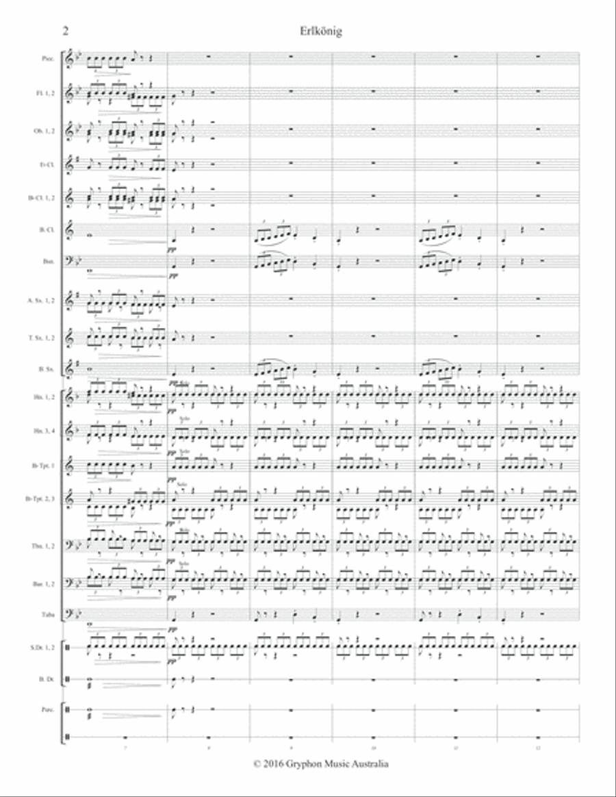 Franz Schubert's Erlkönig (Erl King) arranged for Concert Band Concert Band scores gallery preview page 4