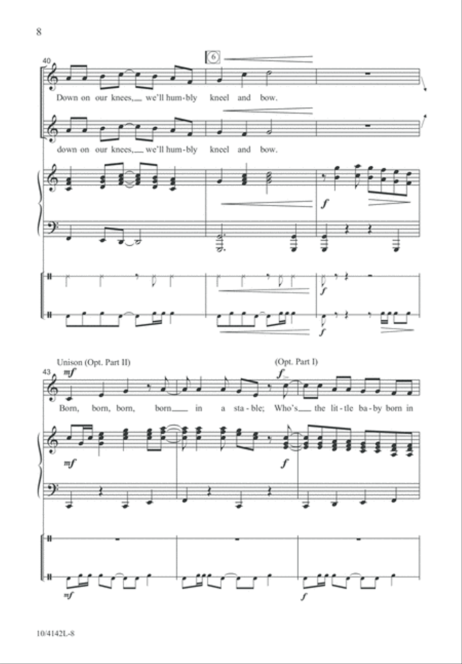 Who's the Little Baby? Unison Choir scores gallery preview page 8