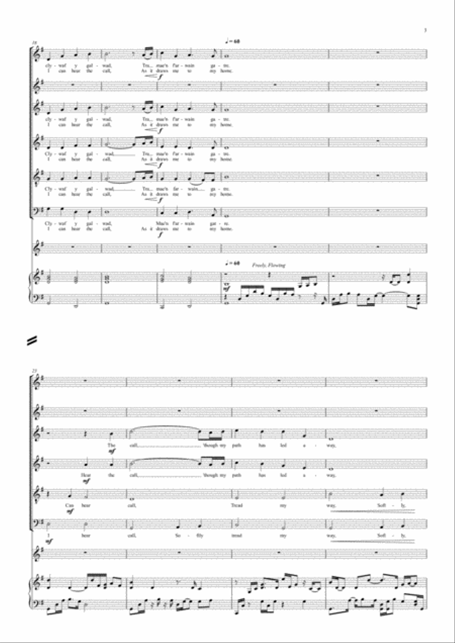 Y Galwad/The Call 4-Part scores gallery preview page 3