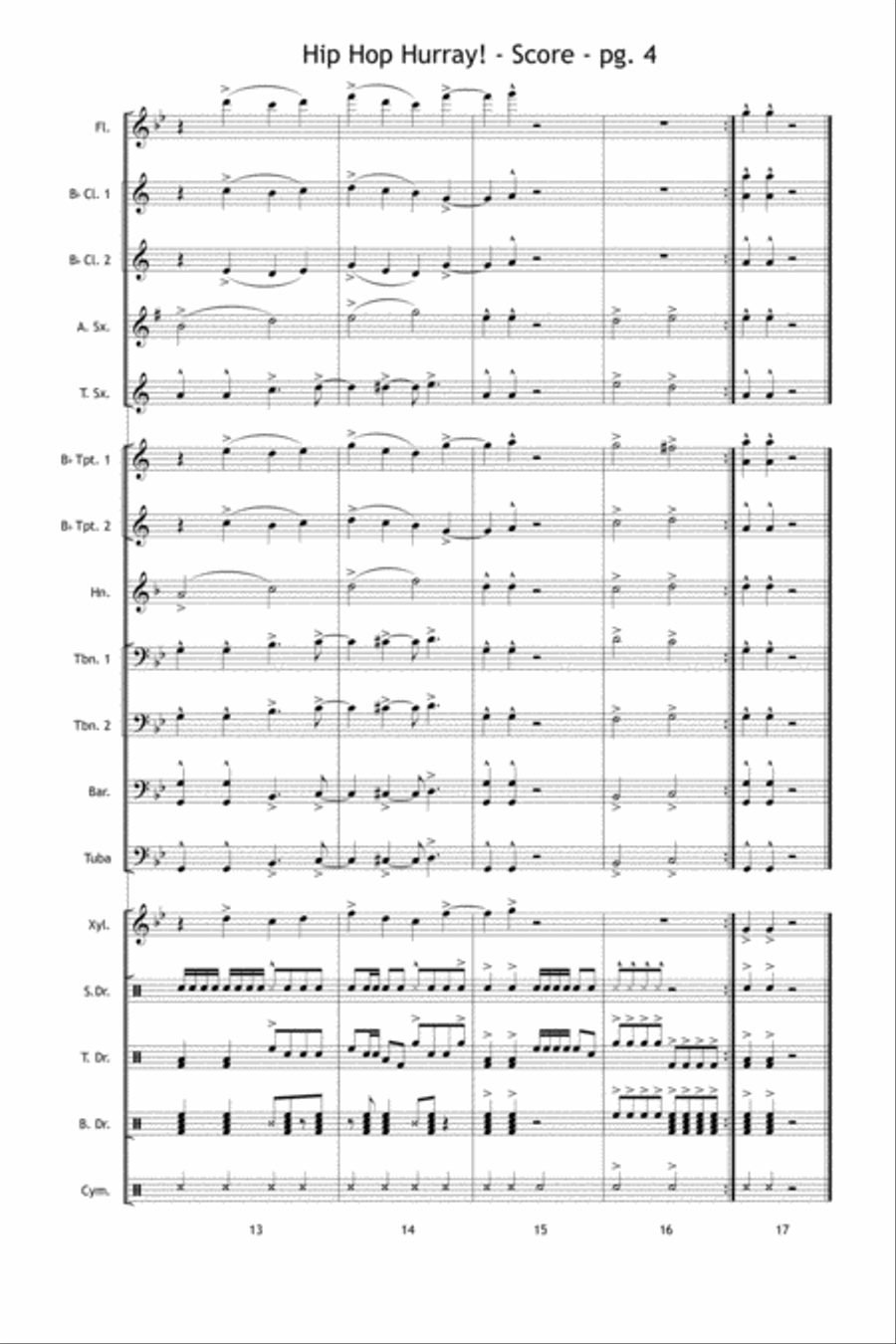 Hip Hop Hurray! Marching Band scores gallery preview page 5