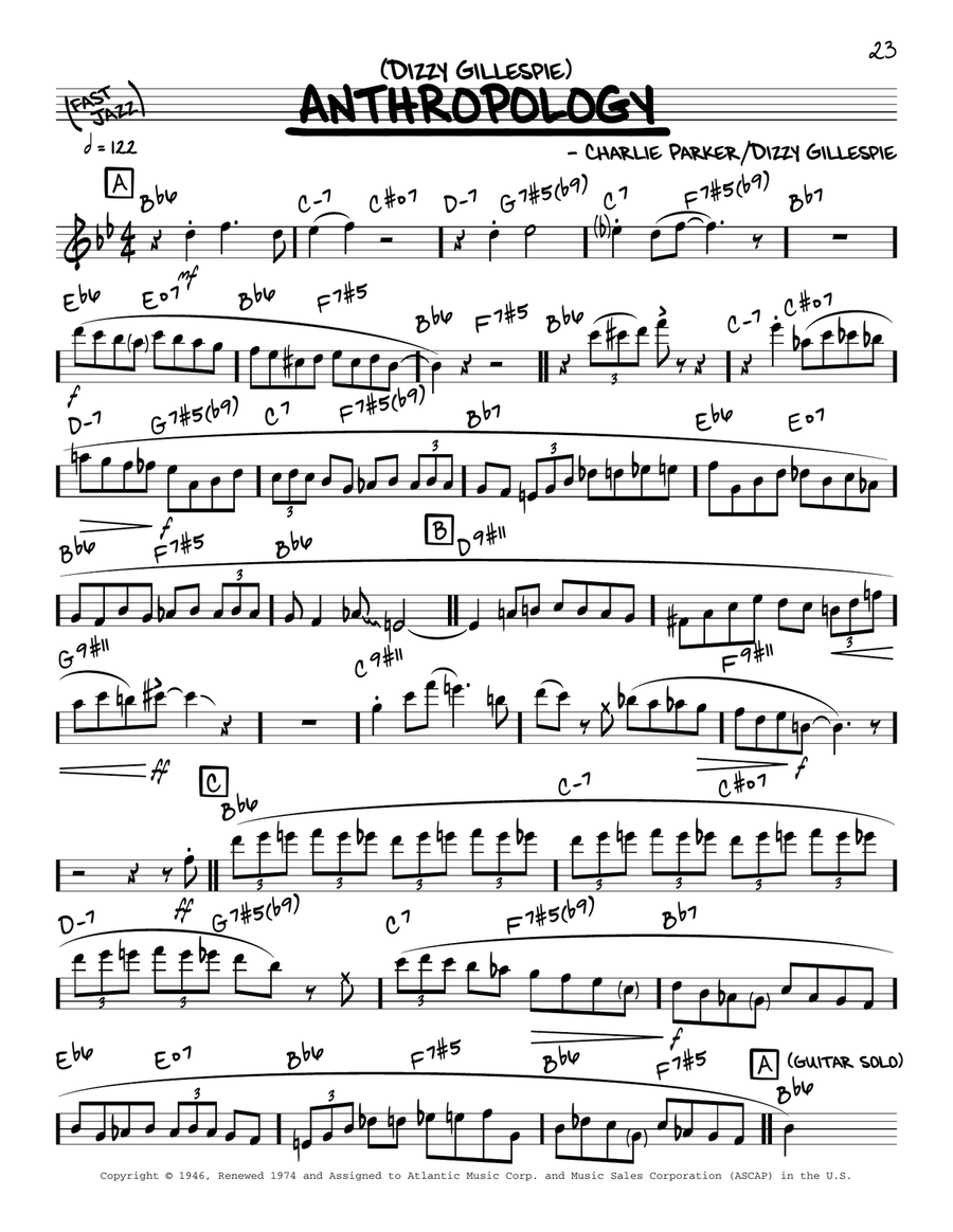 Anthropology (solo only) Piano scores gallery preview page 1