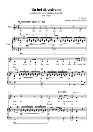 Un Bel Di Vedremo (from Madama Butterfly) - for Alto - in F major