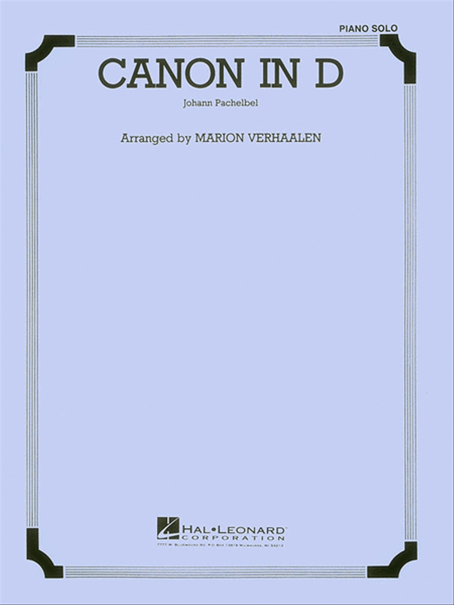 Canon in D – Piano or Organ Solo