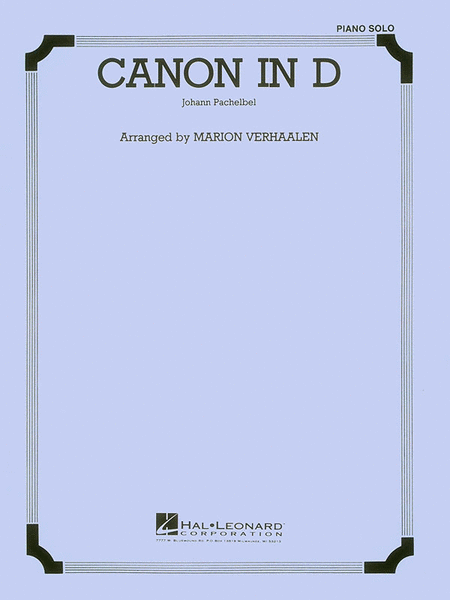 Canon in D – Piano or Organ Solo