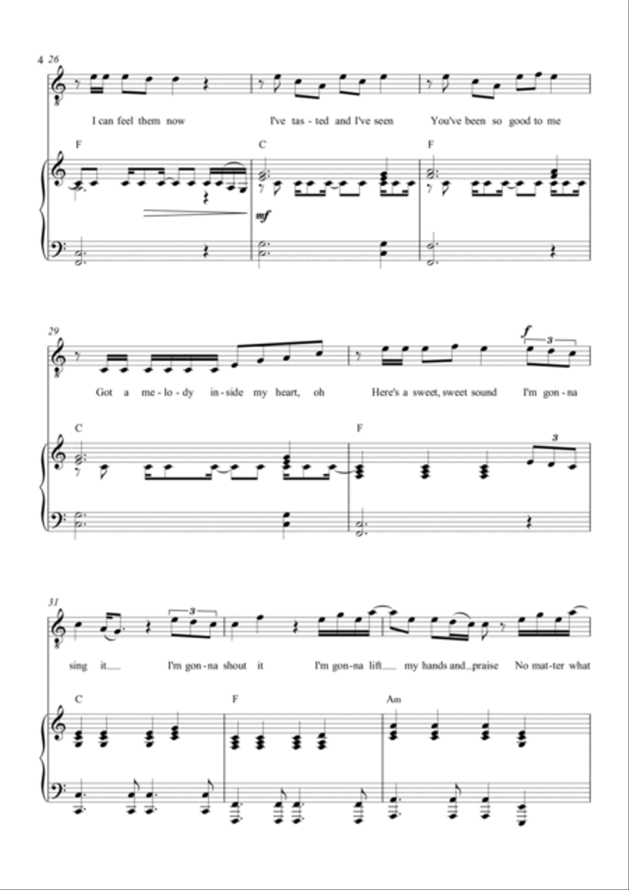 Praise The Lord Piano, Vocal, Guitar scores gallery preview page 4