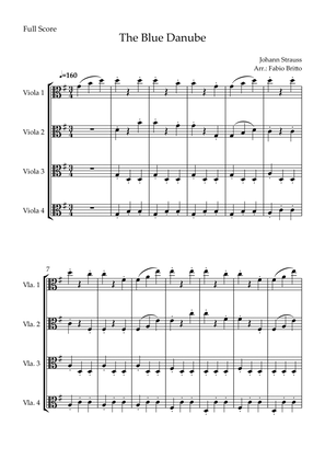 The Blue Danube (Waltz by Johann Strauss) for Viola Quartet