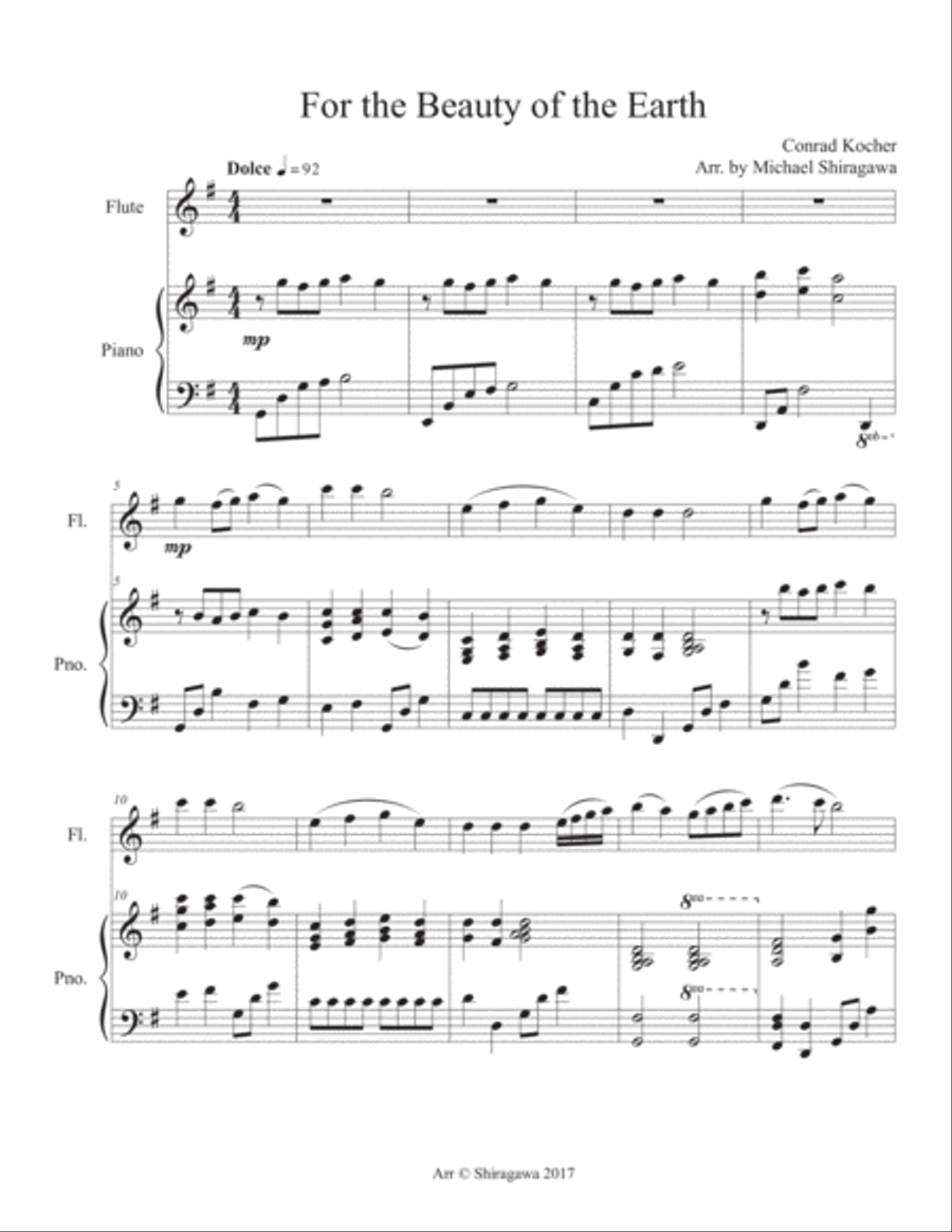 For the Beauty of the Earth - Flute Flute Solo scores gallery preview page 2