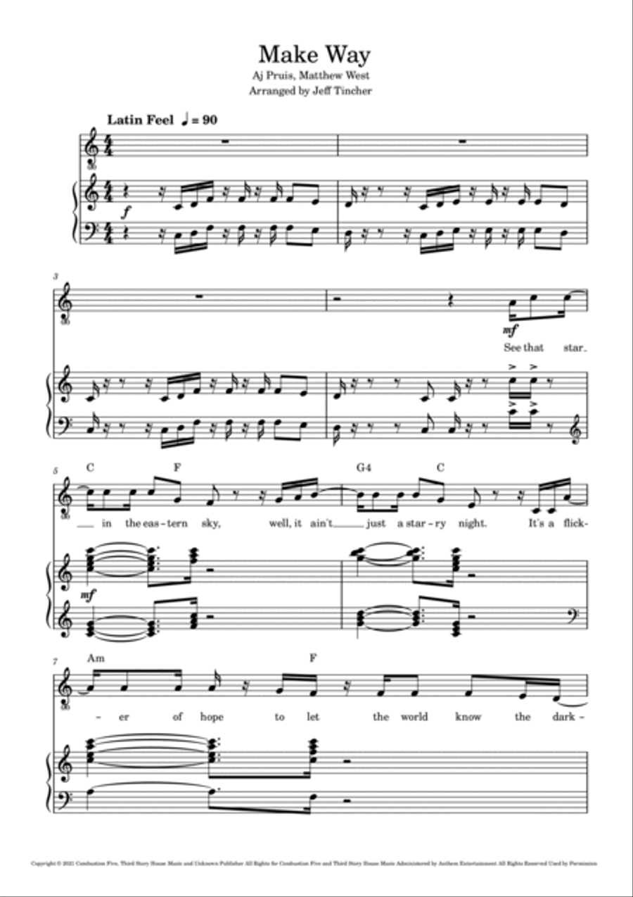Make Way Piano, Vocal, Guitar scores gallery preview page 2