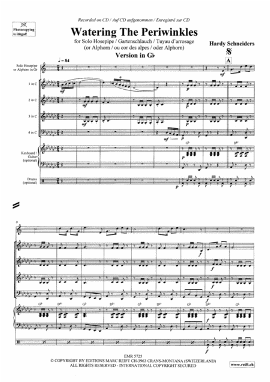 Watering The Periwinkles Brass Quartet scores gallery preview page 4