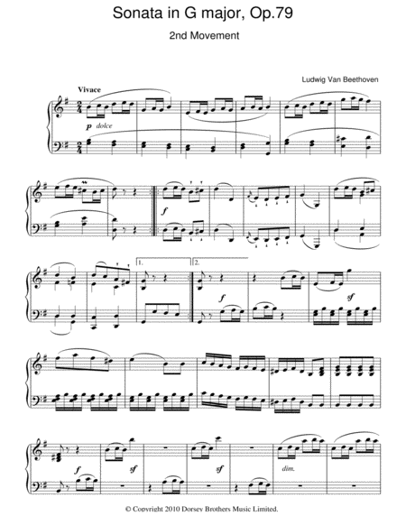 Sonata In G Major, Op. 79, 2nd Movement