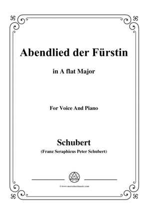 Schubert-Abendlied der Fürstin,in A flat Major,for Voice and Piano