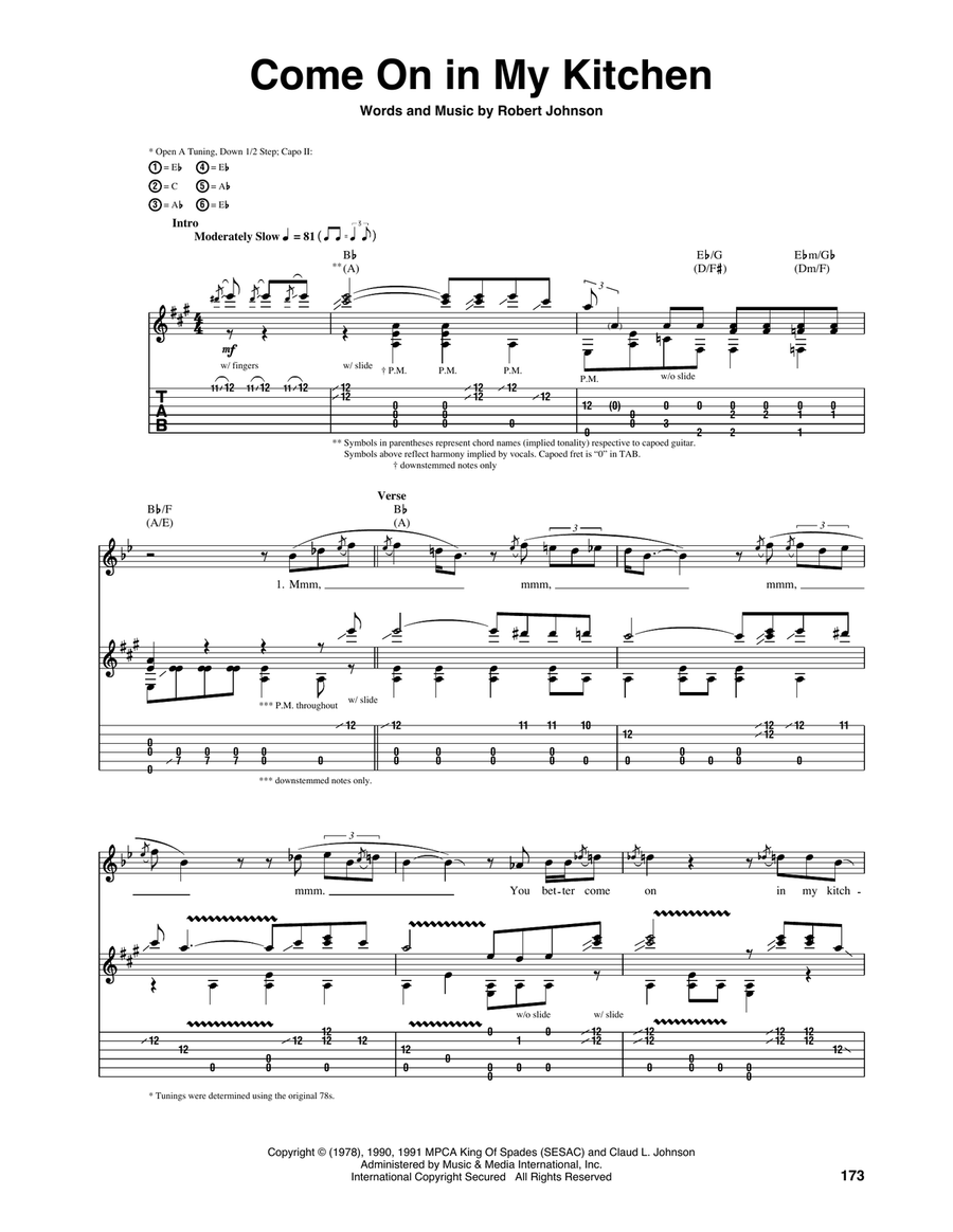 Come On In My Kitchen Acoustic Guitar scores gallery preview page 1