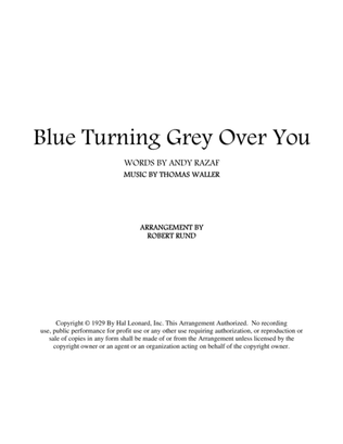 Blue Turning Grey Over You