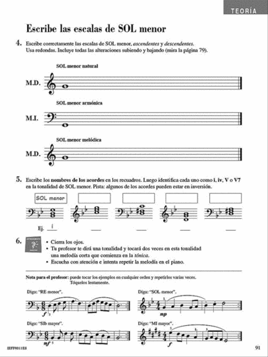 Libro de lecciones y teoría, Nivel 6 Piano Method scores gallery preview page 6