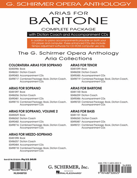 Arias for Baritone - Complete Package image number null