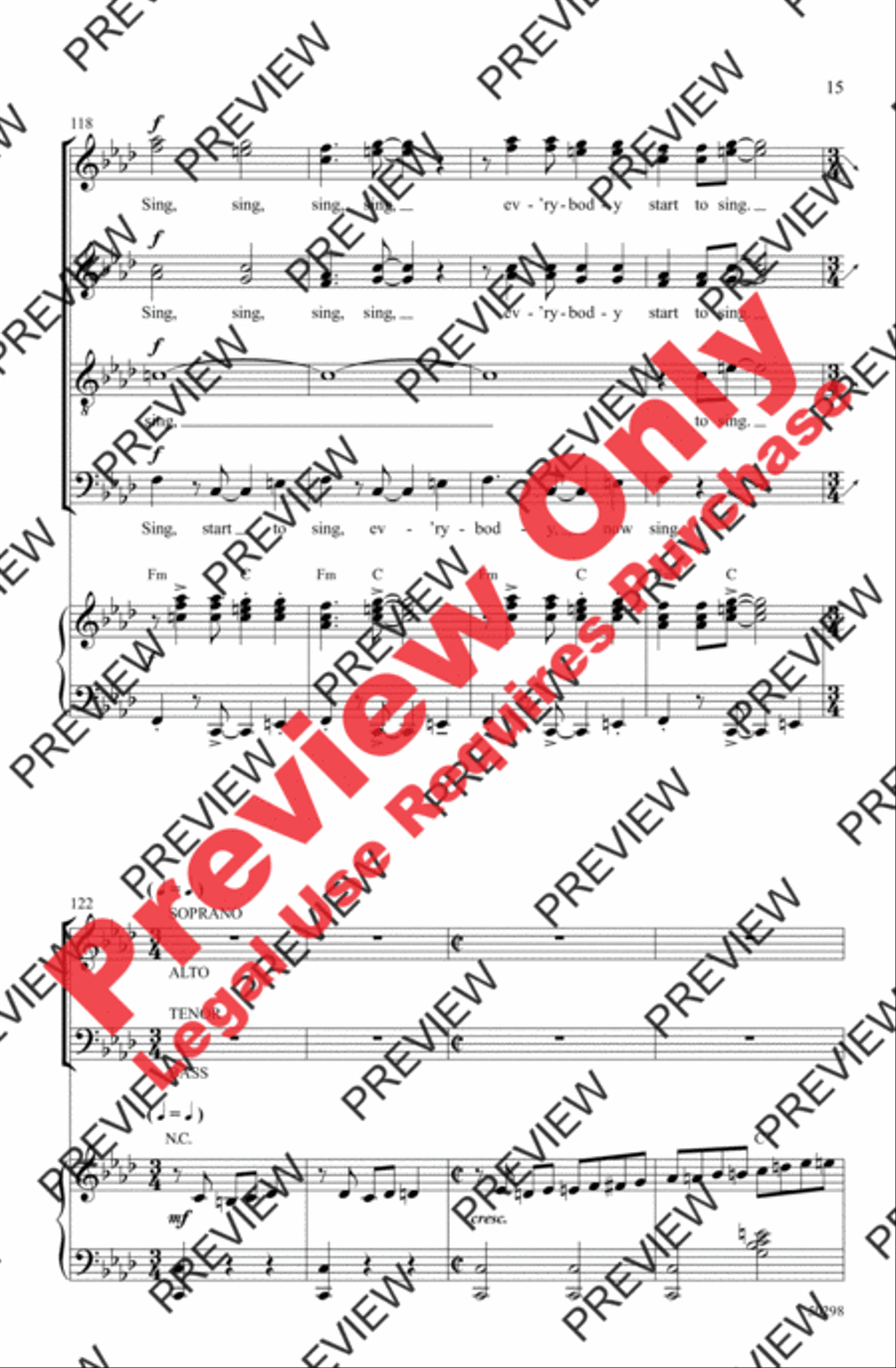 Sing, Sing, Sing 4-Part scores gallery preview page 15