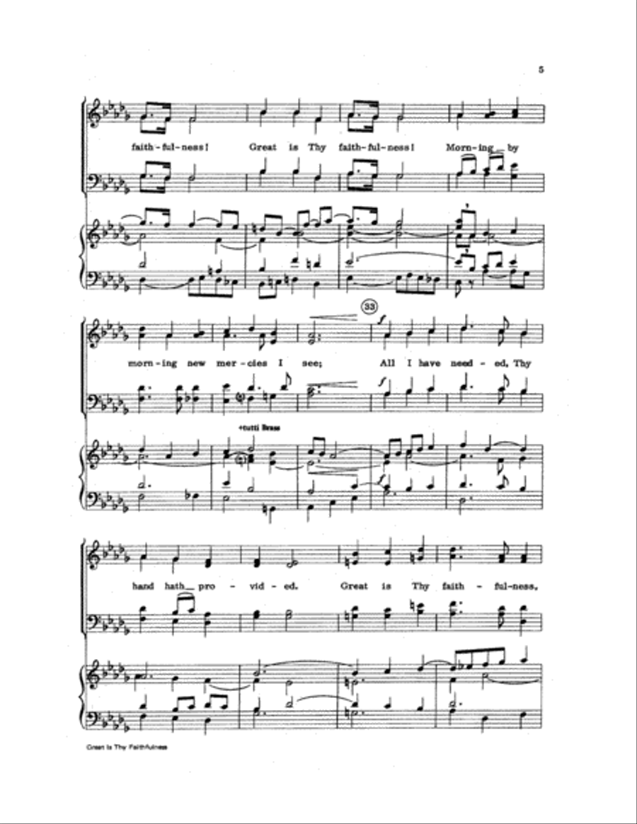Great Is Thy Faithfulness 4-Part scores gallery preview page 5